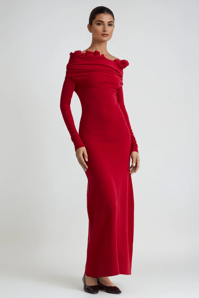 Stylish beautiful dress | Darinka Flower Off Shoulder Maxi Dress - Ideal for special occasions