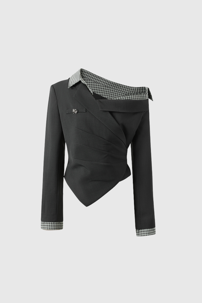 Darko One Shoulder Grid Top In Green - Stylish green dress for special occasions | Buy Online