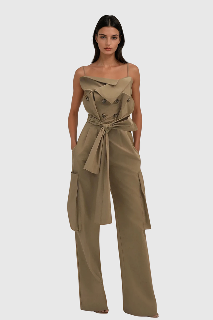 Stylish beautiful dress | Darrel Spaghetti Asymmetric Jumpsuit - Ideal for special occasions