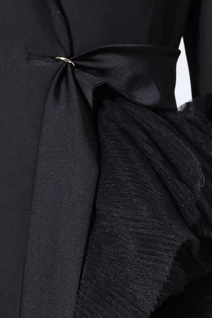 Shop  black dress - Perfect for special occasions | Dataya Mesh Patchwork Coat - Black