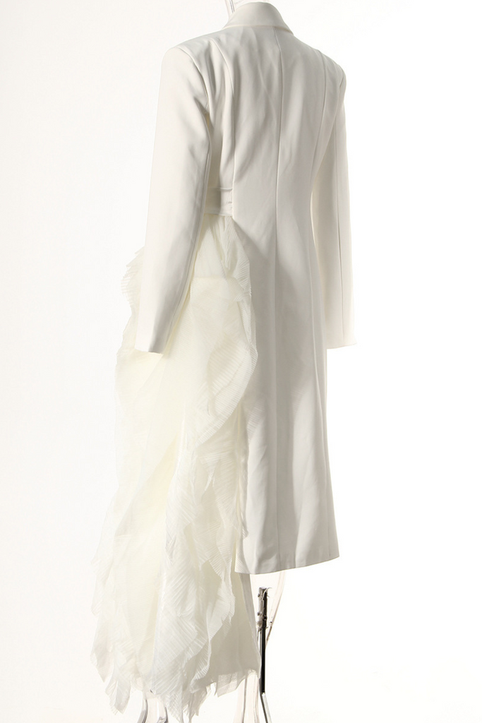 Shop  white dress - Perfect for special occasions | Dataya Mesh Patchwork Coat - White