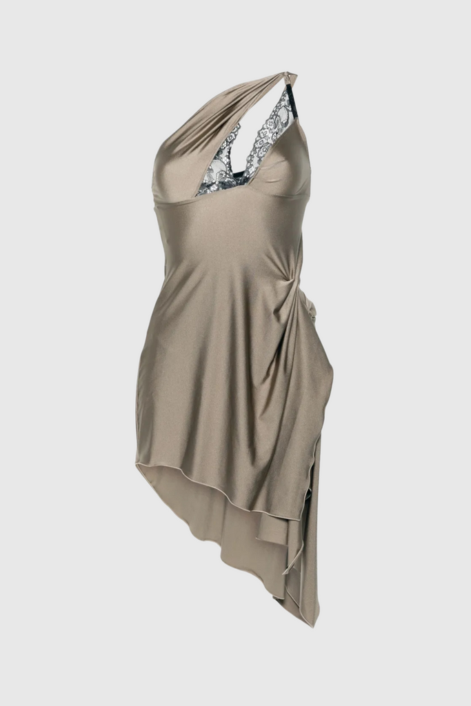 Shop  beautiful dress - Perfect for special occasions | Davey Asymmetrical One Shoulder Lace Mini Dress - Grey