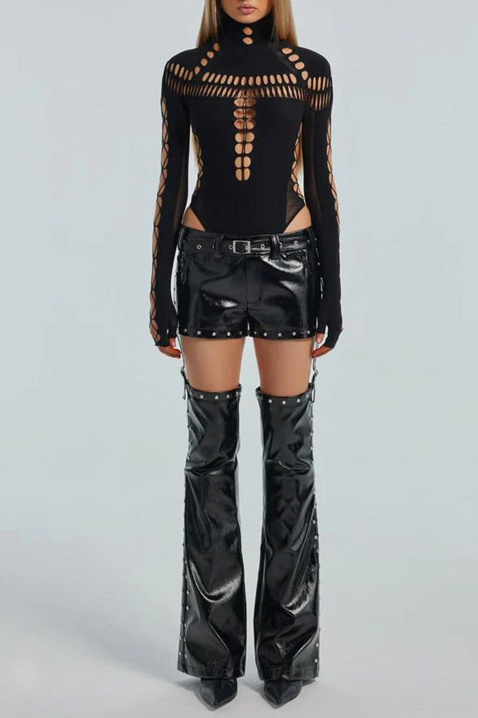 Dayana Hollow Cobweb Bodysuit - Stylish beautiful dress for special occasions | Buy Online