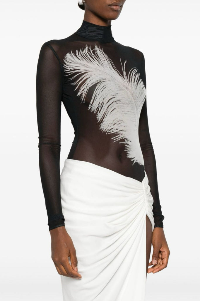 Shop  beautiful dress - Perfect for special occasions | Deirdre Feather Mesh Bodysuit