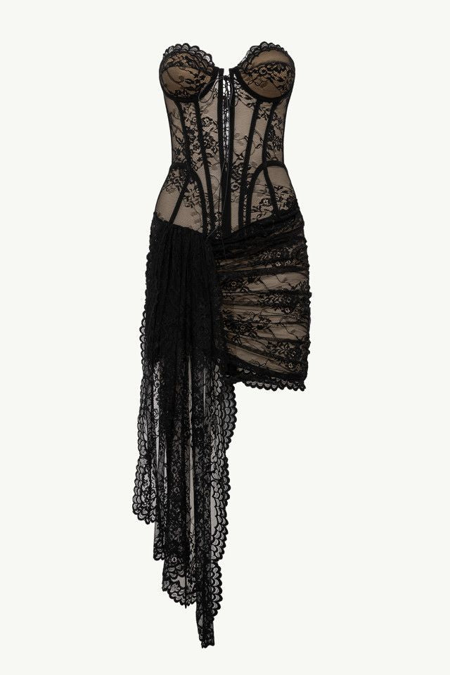 Stylish beautiful dress | Delgado Lace Corset Strapless Mini Dress - Ideal for special occasions