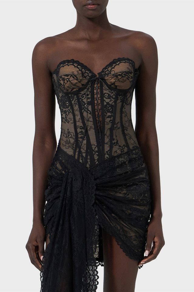 Delgado Lace Corset Strapless Mini Dress - Stylish beautiful dress for special occasions | Buy Online