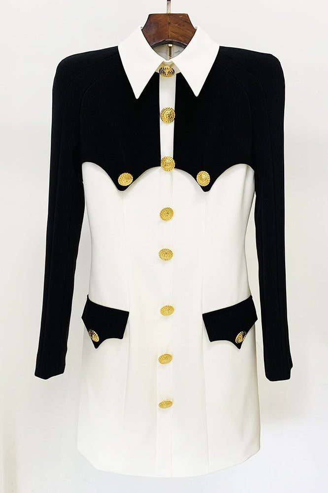 Delpha Gold Buttond Mini Dress - Stylish beautiful dress for special occasions | Buy Online