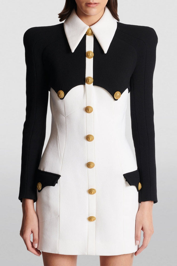 Delpha Gold Buttond Mini Dress - Stylish beautiful dress for special occasions | Buy Online