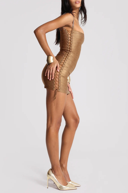 Diipa Metallic Bandage Mini Dress