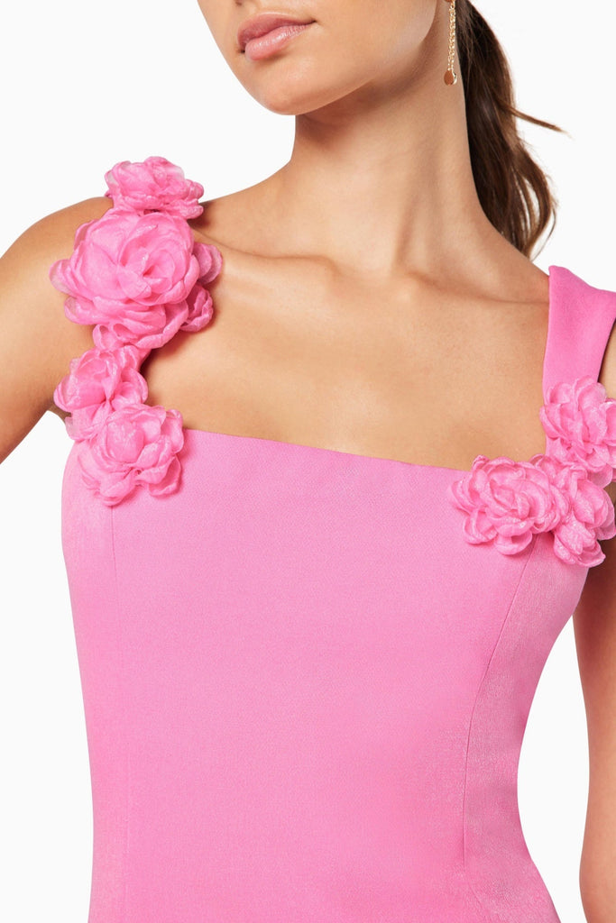 Stylish pink dress | Dilanne Floral  Appliqué Mini Dress - Pink - Ideal for special occasions