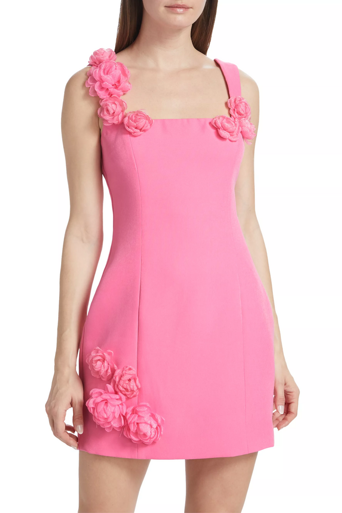 Stylish pink dress | Dilanne Floral  Appliqué Mini Dress - Pink - Ideal for special occasions