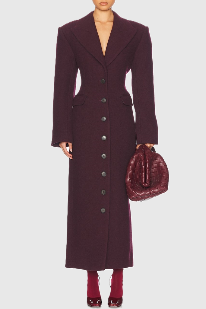 Shop  beautiful dress - Perfect for special occasions | gemma Lapel Coat - Wine