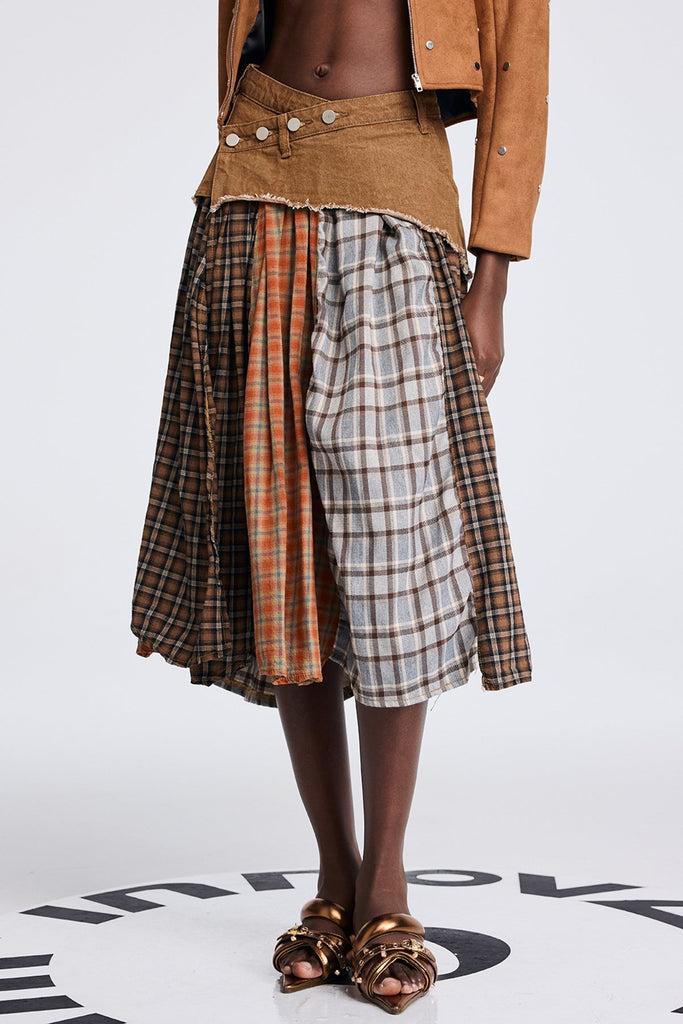 Stylish beautiful dress | Divya Grid Ruffle Fringe Skirt - Ideal for special occasions