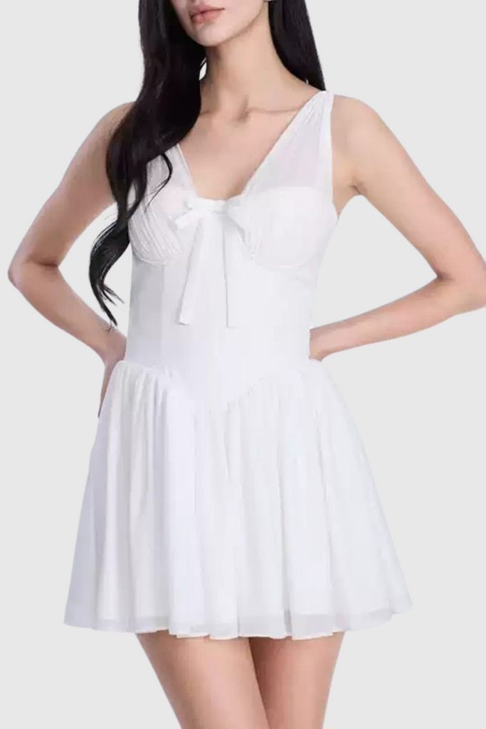 Shop  beautiful dress - Perfect for special occasions | Doers Bow Ruched Mini Dress