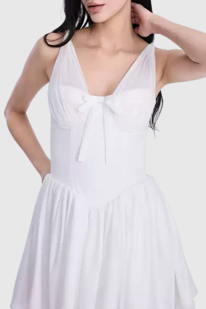 Shop  beautiful dress - Perfect for special occasions | Doers Bow Ruched Mini Dress