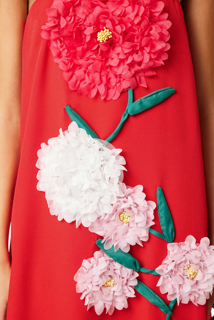 Shop  red dress - Perfect for special occasions | aaliyah Buttercup Embroidered Maxi Dress In Red