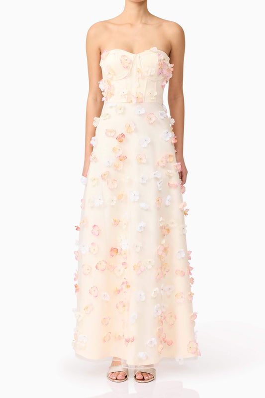 Livia Strapless Maxi Dress in Yellow