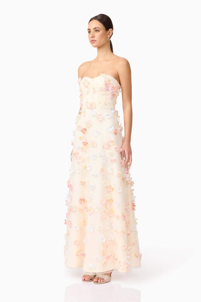 Livia Strapless Maxi Dress in Yellow - Stylish yellow dress for special occasions | Buy Online