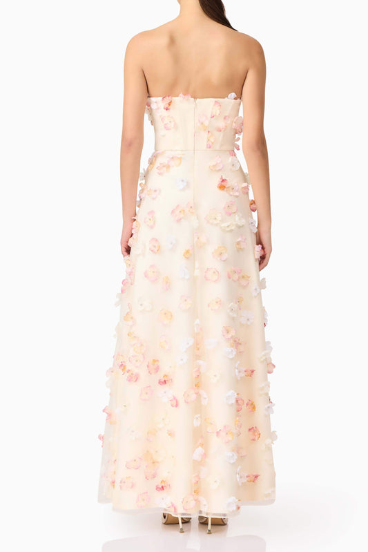 Livia Strapless Maxi Dress in Yellow