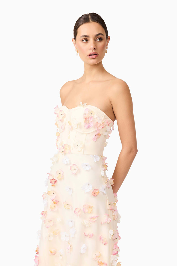 Livia Strapless Maxi Dress in Yellow - Stylish yellow dress for special occasions | Buy Online