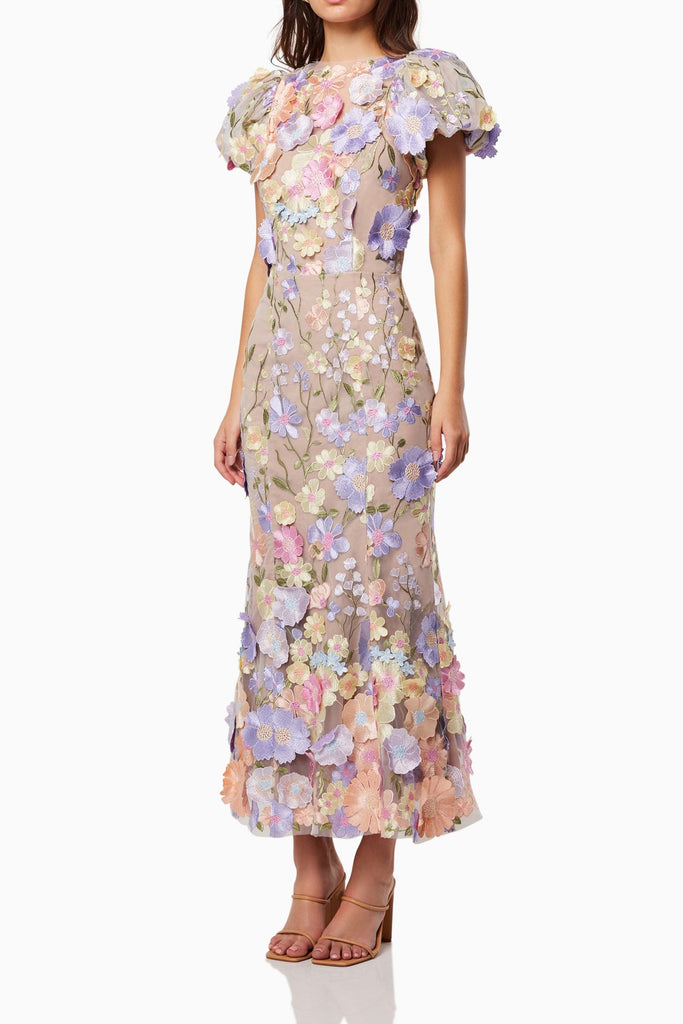 Shop  purple dress - Perfect for special occasions | madeline 3D Lace Maxi Dress In Purple