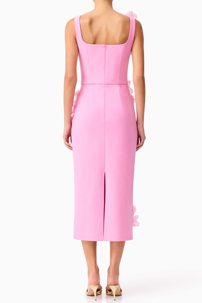 Chantelle 3D Midi Dress in Pink - Stylish pink dress for special occasions | Buy Online
