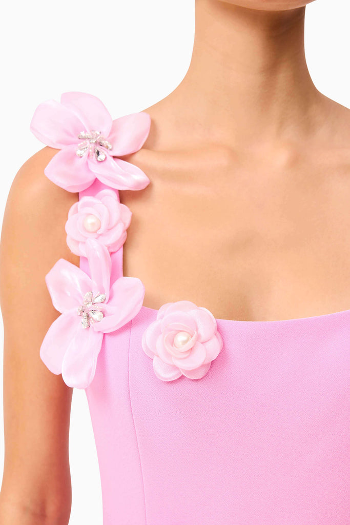 Chantelle 3D Midi Dress in Pink - Stylish pink dress for special occasions | Buy Online