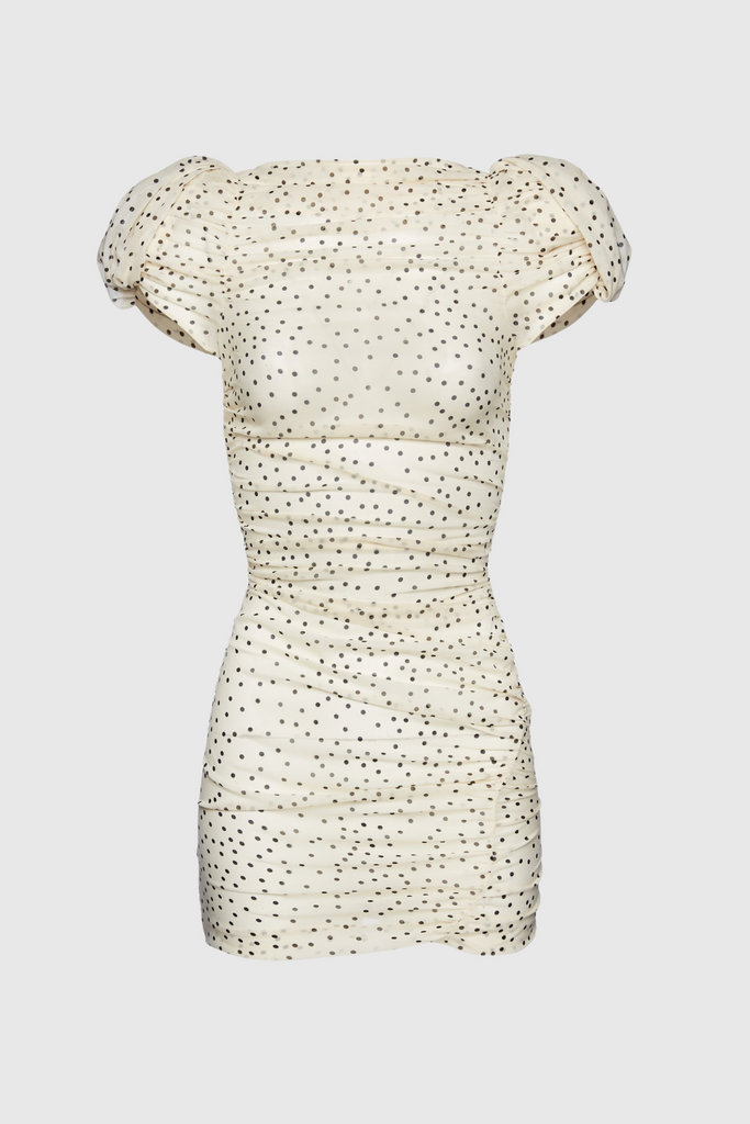 Stylish beautiful dress | Eadlla Ruched Polka Dot Mini Dress - Ideal for special occasions