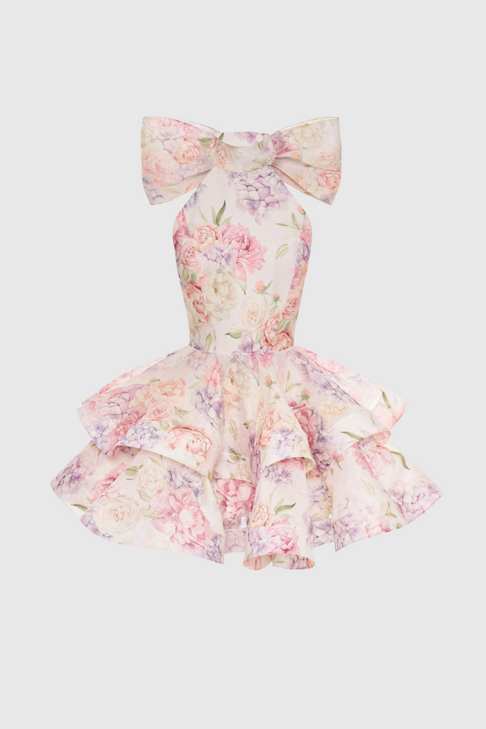 Stylish beautiful dress | Earna Floral Print Halter Mini Dress - Ideal for special occasions