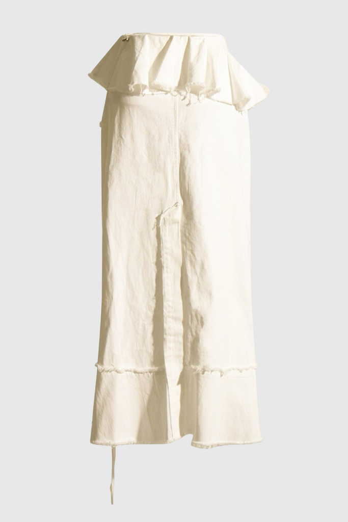Mauder Frayed Ruffle Maxi Skirt - Stylish beautiful maxi for special occasions | Buy Online