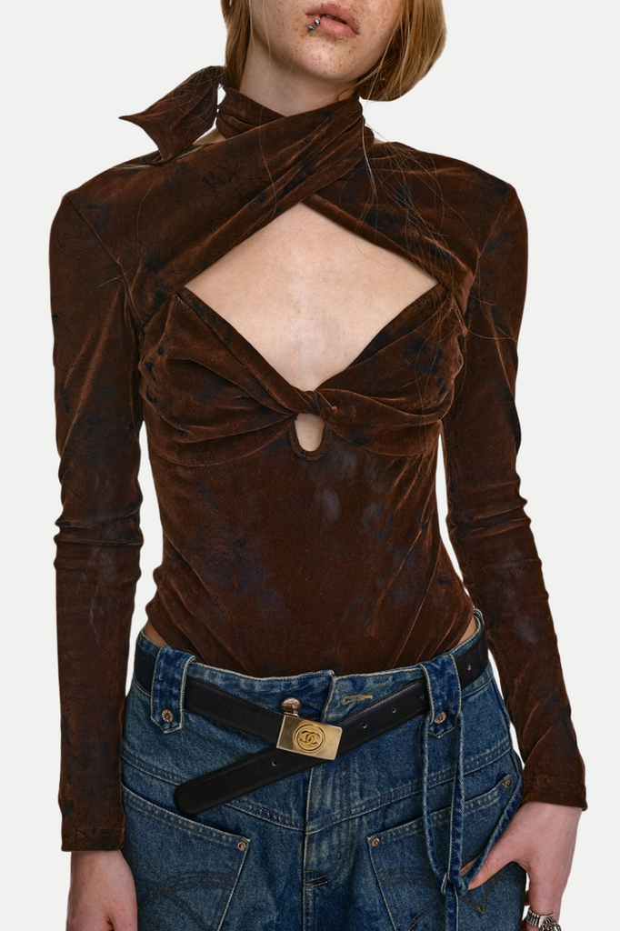 Edgar Knot Cutout Bodysuit - Stylish beautiful dress for special occasions | Buy Online