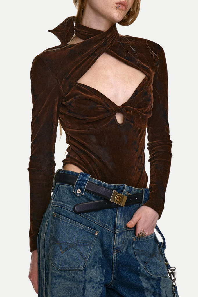 Edgar Knot Cutout Bodysuit - Stylish beautiful dress for special occasions | Buy Online