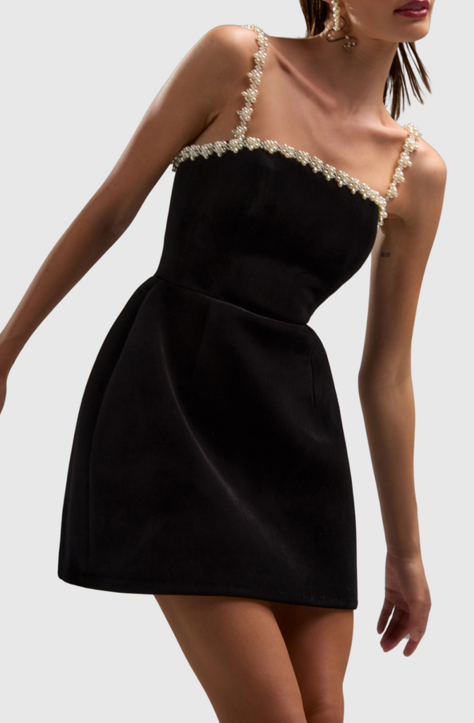 Shop  beautiful dress - Perfect for special occasions | Eiondre Pearl Embellished Mini Bandage Dress