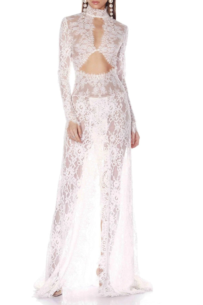 Shop  white dress - Perfect for special occasions | Juselius Lace Cutout Maxi Dress - White