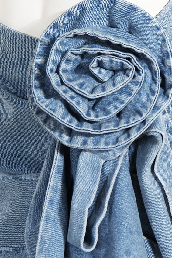 Elianna Floral Denim Mini Skirt - Stylish beautiful mini for special occasions | Buy Online