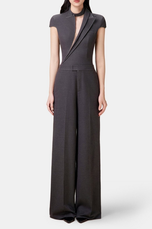 Ellasyn Asymmetric Stitching Two Piece Set