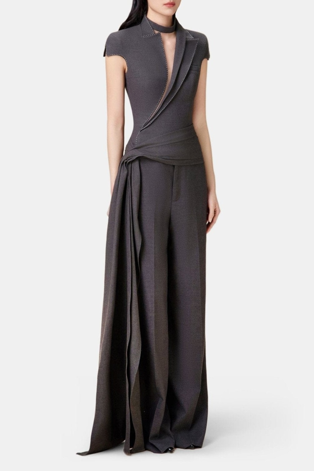 Ellasyn Asymmetric Stitching Two Piece Set