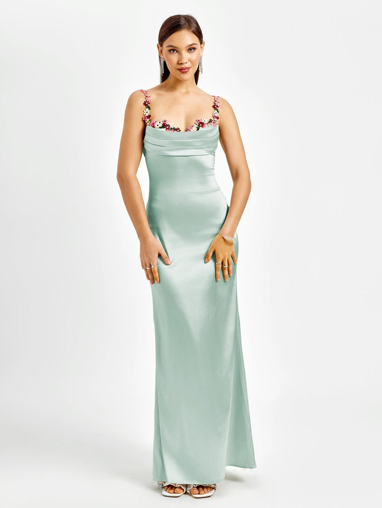 Shop  beautiful dress - Perfect for special occasions | Embellished Strap Tie Back Satin Bodycon Dress
