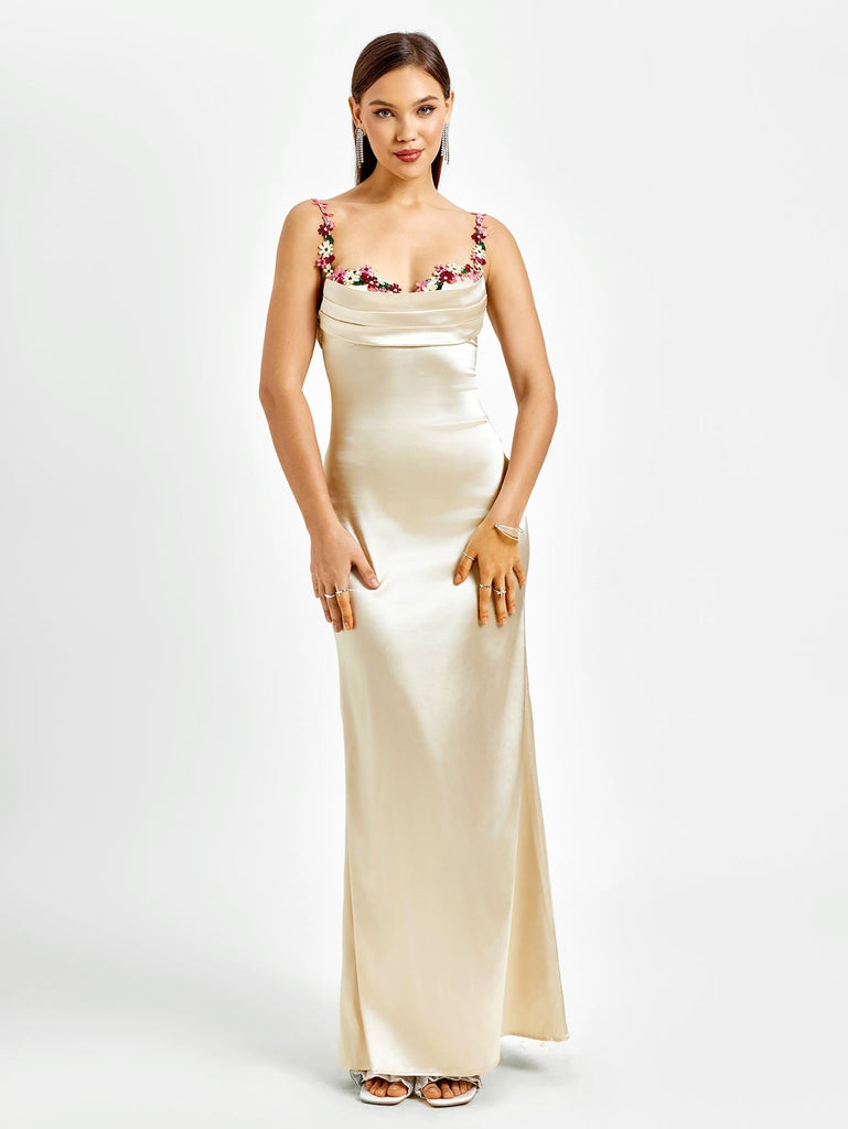 Shop  beautiful dress - Perfect for special occasions | Embellished Strap Tie Back Satin Bodycon Dress