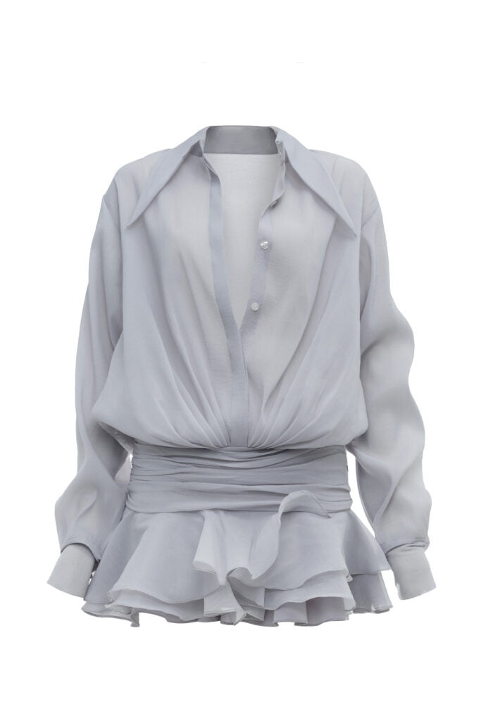 Shop  blue dress - Perfect for special occasions | Ember Ruched Ruffle Mini Dress - Blue