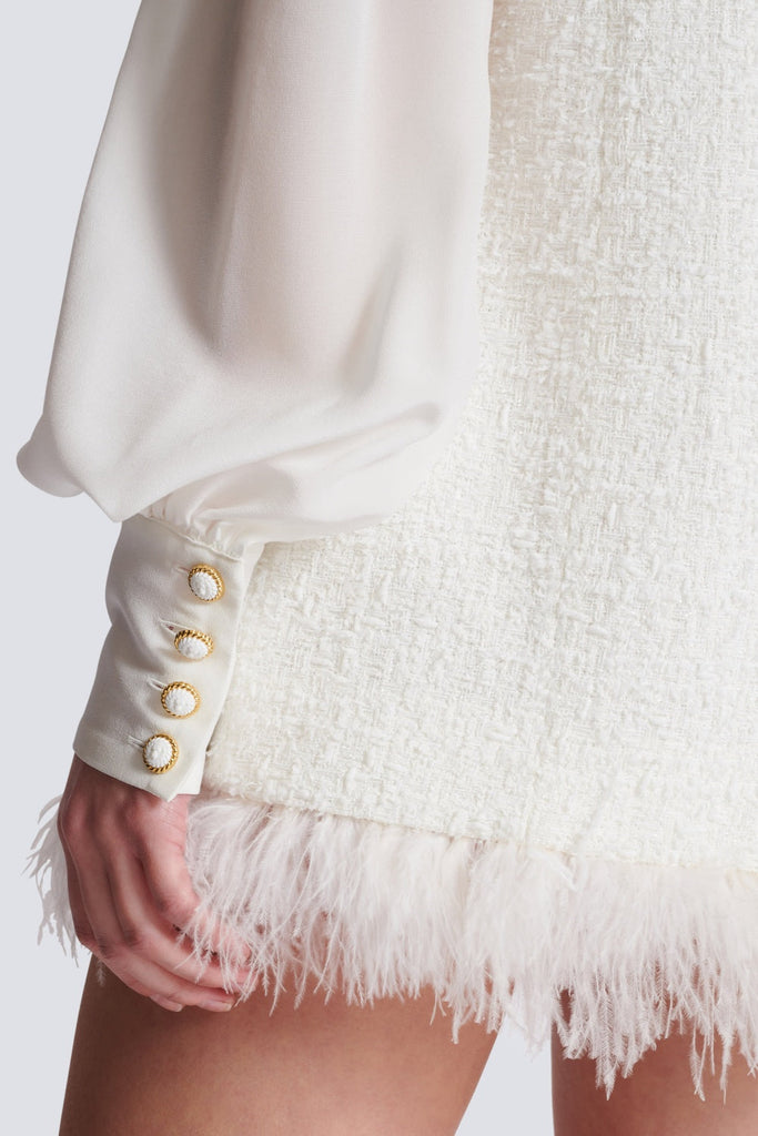 Shop  beautiful dress - Perfect for special occasions | Enid Bow-detail Tweed Mini Dress