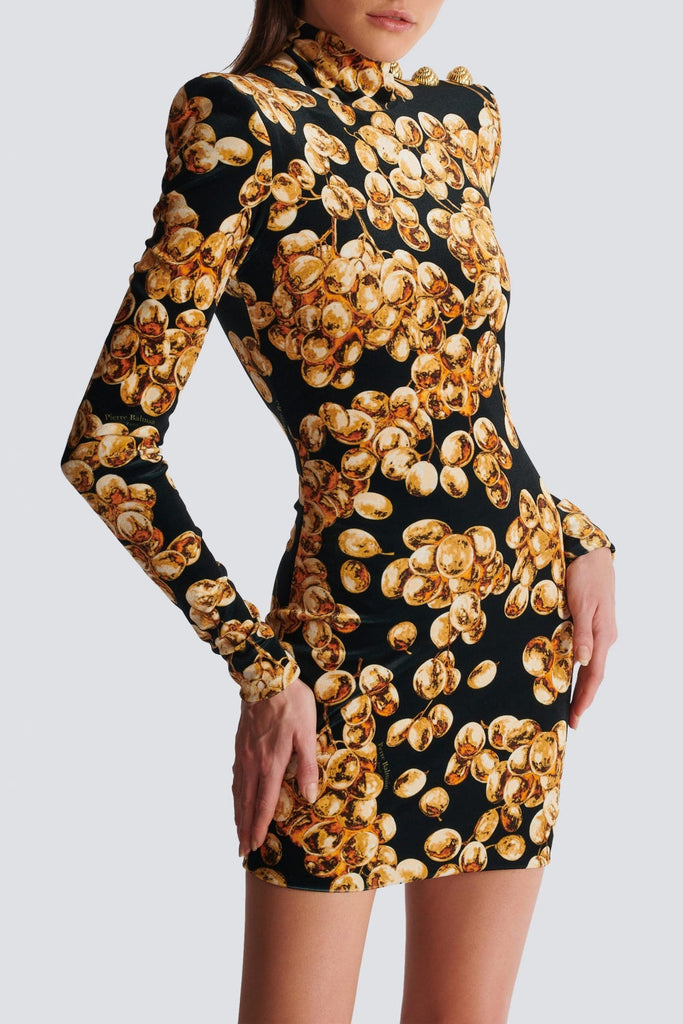 Shop  beautiful dress - Perfect for special occasions | Enslo Grape Print Velvet Mini Dress