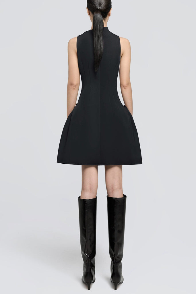 Shop  black dress - Perfect for special occasions | Eorkone Symmetric Draped Mini Dress - Black