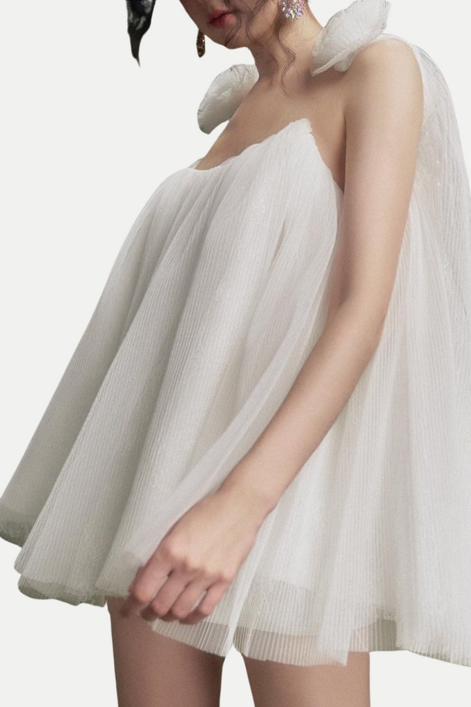 Stylish beautiful dress | Eorland Floral Chiffon Ruched Mini Dress - Ideal for special occasions