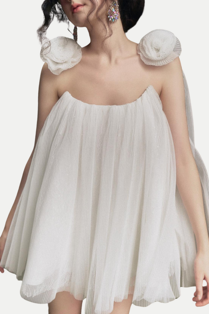 Stylish beautiful dress | Eorland Floral Chiffon Ruched Mini Dress - Ideal for special occasions