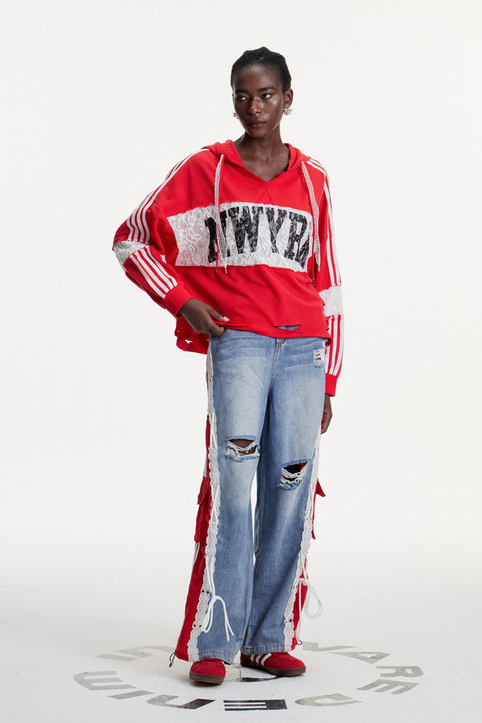 Erica Deconstruct Stripe Ripped Jeans - Stylish beautiful dress for special occasions | Buy Online