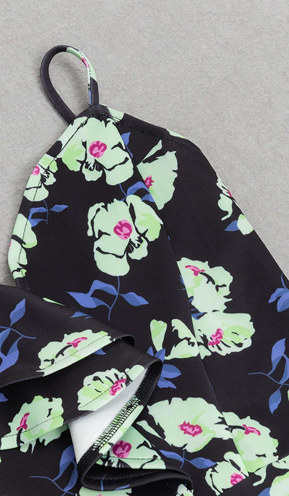 FLORAL PRINT RUFFLES MIDI DRESS - Stylish beautiful dress for special occasions | Buy Online