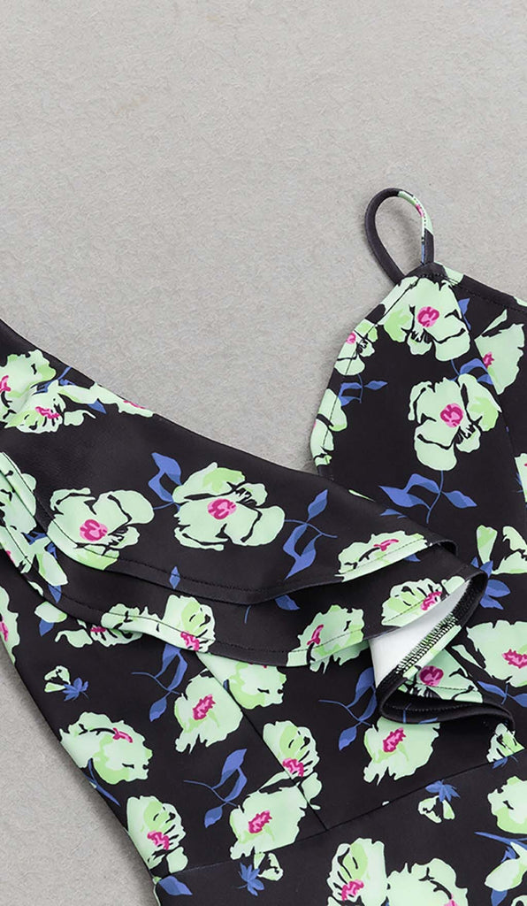 Stylish beautiful dress | FLORAL PRINT RUFFLES MIDI DRESS - Ideal for special occasions