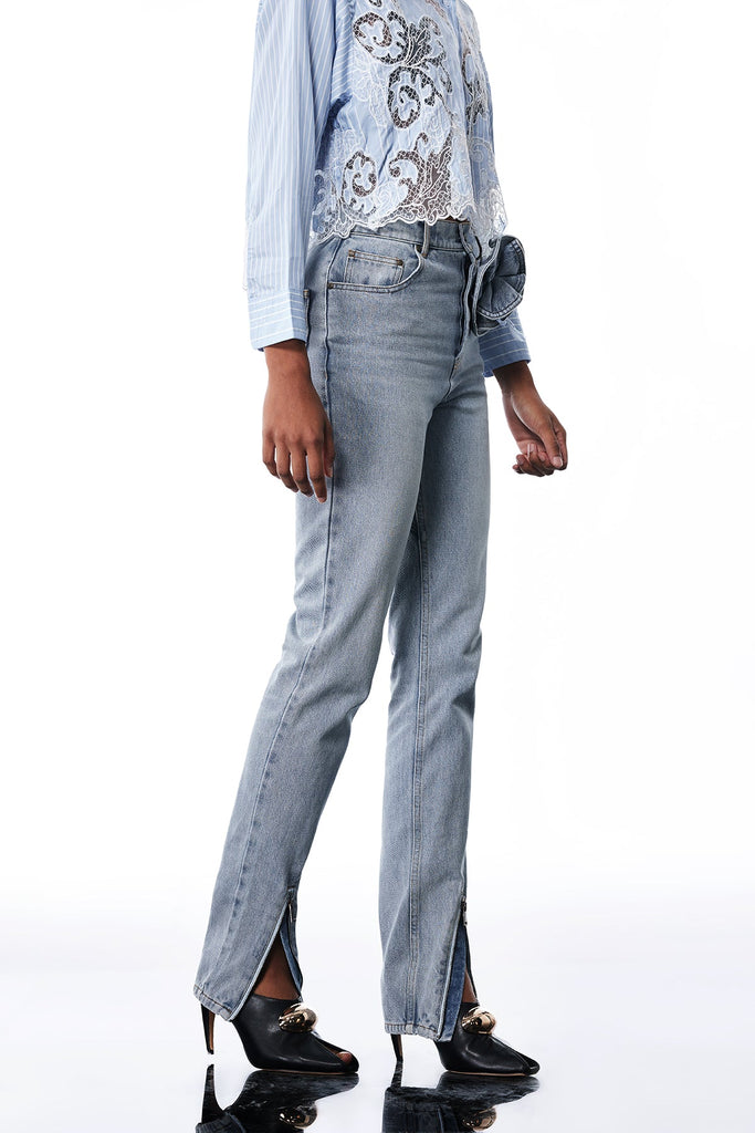 Shop  beautiful dress - Perfect for special occasions | Falak Flower Zipper Skinny Jeans