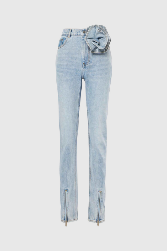 Falak Flower Zipper Skinny Jeans